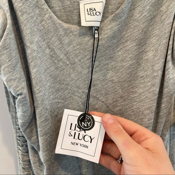 LISA & LUCY Bodycon Dress Stretch Jersey Knit Side Ruched Sleeveless Medium - Picture 5 of 8